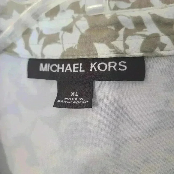 Michael Kors Blue Brown Printed Polo Performance Size XL - Picture 4 of 7